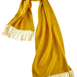 Alpine Cashmere Ripple Finish Scarf in Mustard