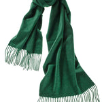 Alpine Cashmere Ripple Finish Scarf in Pine Green