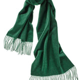 Alpine Cashmere Ripple Finish Scarf in Pine Green