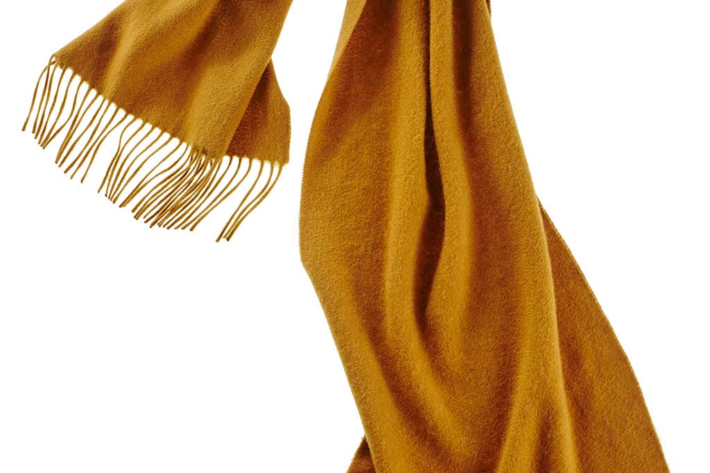 Alpine Cashmere Ripple Finish Scarf in Vicuna