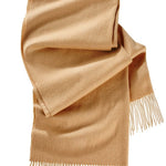 Alpine Cashmere Ripple Finish Wrap in Camel