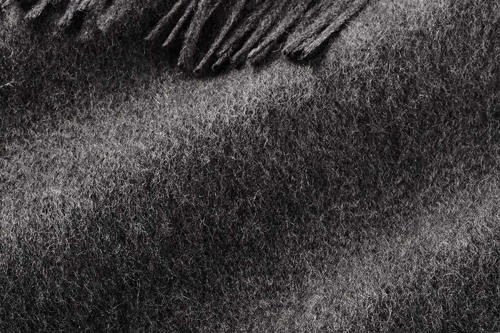 Alpine Cashmere Ripple Finish Wrap in Charcoal Gray
