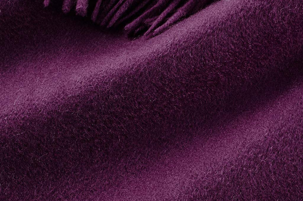 Alpine Cashmere Ripple Finish Wrap in Eggplant Purple