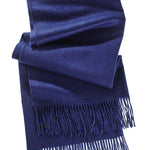 Alpine Cashmere Ripple Finish Wrap in Navy Blue