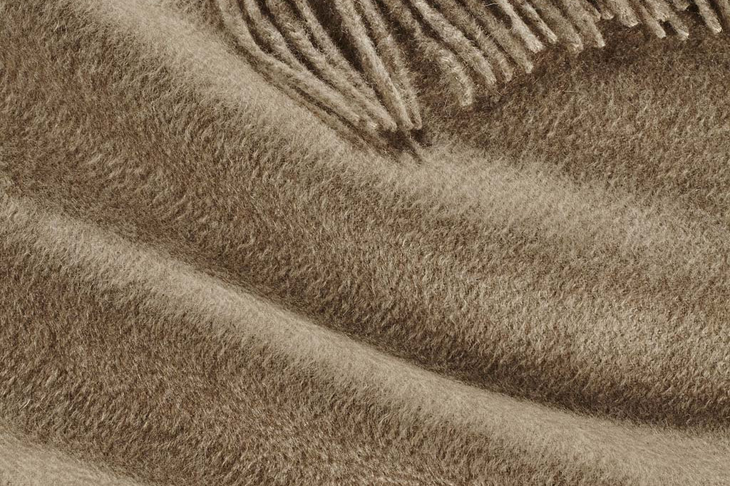 Alpine Cashmere Ripple Finish Wrap in Taupe