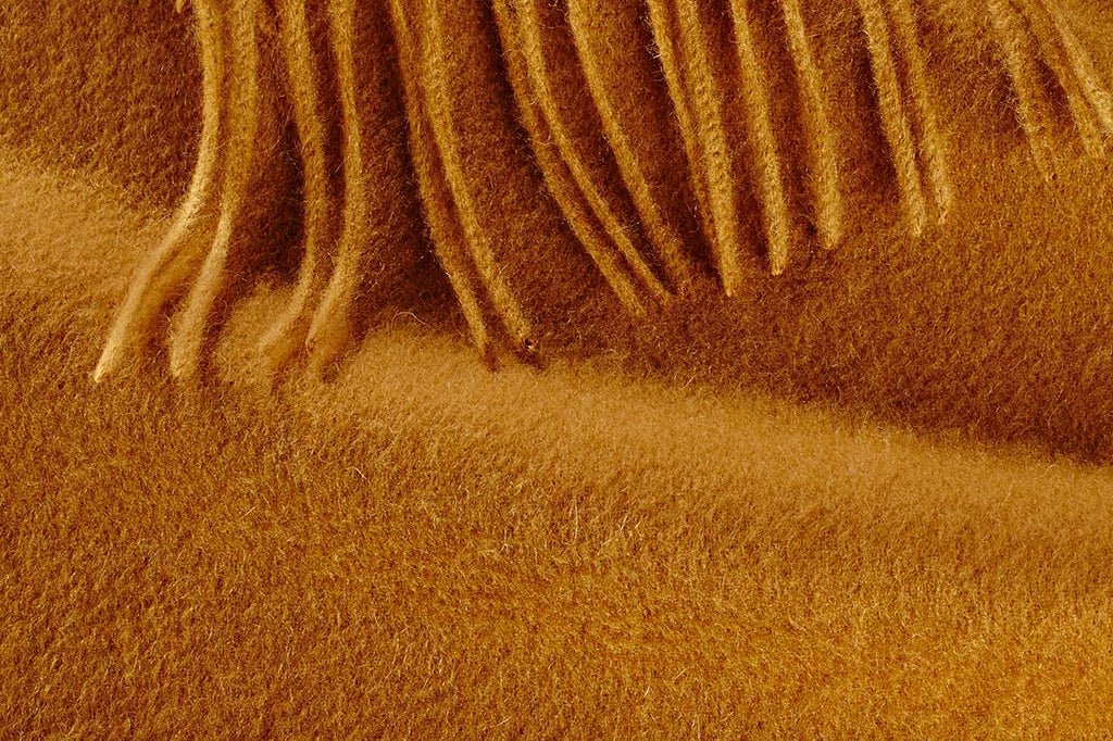 Alpine Cashmere Ripple Finish Scarf in Vicuna