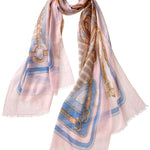 Alpine Cashmere Featherweight Printed Roma Scarf in Confetti Pink