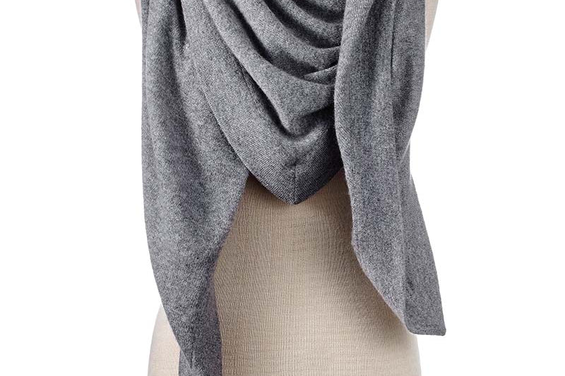 Alpine Cashmere Triangle Wrap in Oxford Gray