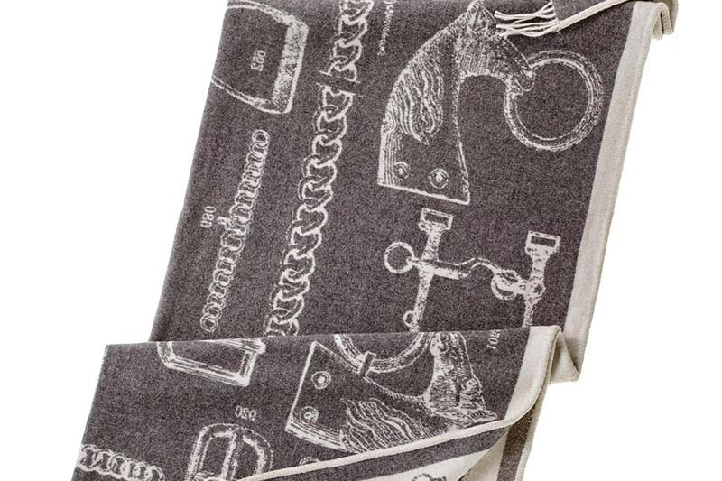 Alpine Cashmere Stirrups Throw in Ash Gray