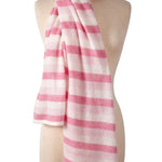 Alpine Cashmere Striped Travel Wrap in Pink Multi Stripes