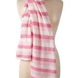 Alpine Cashmere Striped Travel Wrap in Pink Multi Stripes