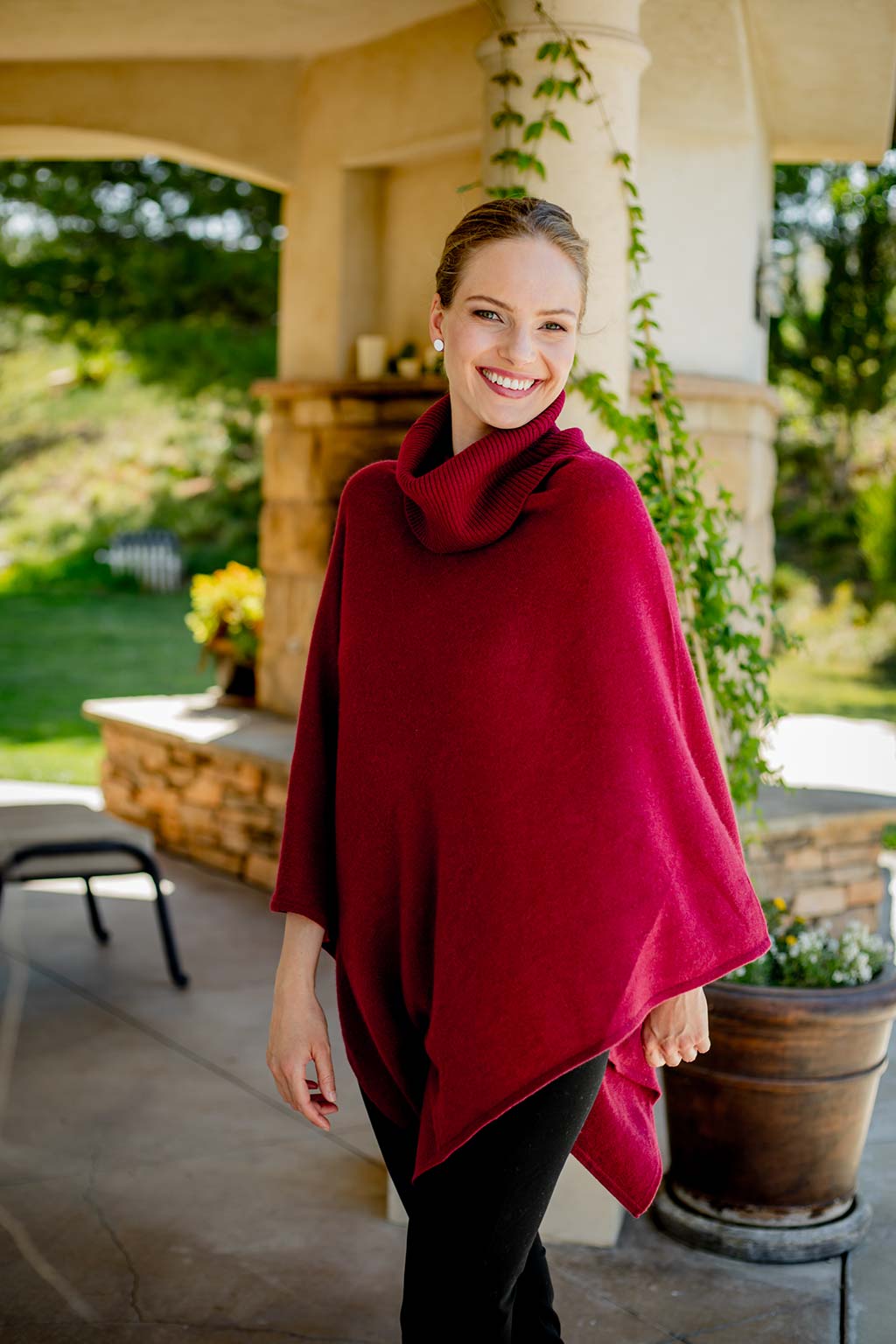 Women's Turtleneck Cashmere Poncho