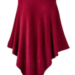 Alpine Cashmere Turtleneck Telluride Cashmere Poncho in Claret Red