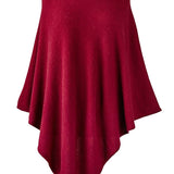Alpine Cashmere Turtleneck Telluride Cashmere Poncho in Claret Red