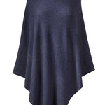 Alpine Cashmere Turtleneck Telluride Cashmere Poncho in Midnight Blue 