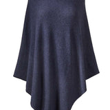 Alpine Cashmere Turtleneck Telluride Cashmere Poncho in Midnight Blue 