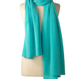 Alpine Cashmere's Luxurious Chunky Travel Wrap in Aruba Blue