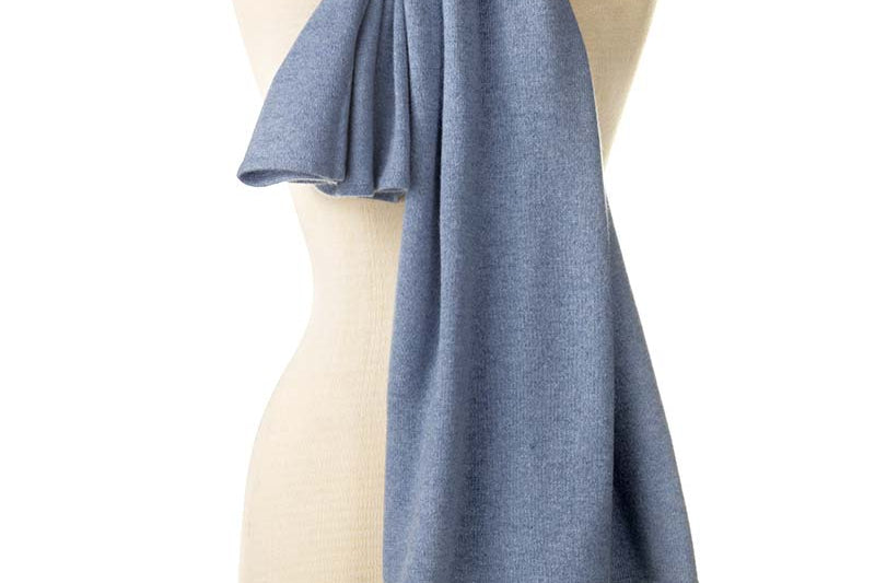 Alpine Cashmere's Luxurious Chunky Travel Wrap in Blue Mist