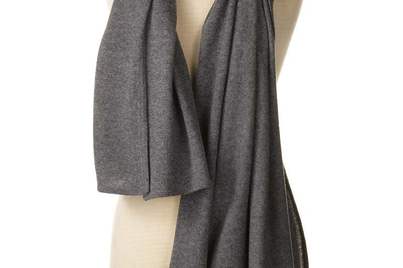 Alpine Cashmere's Luxurious Chunky Travel Wrap in Flannel Gray