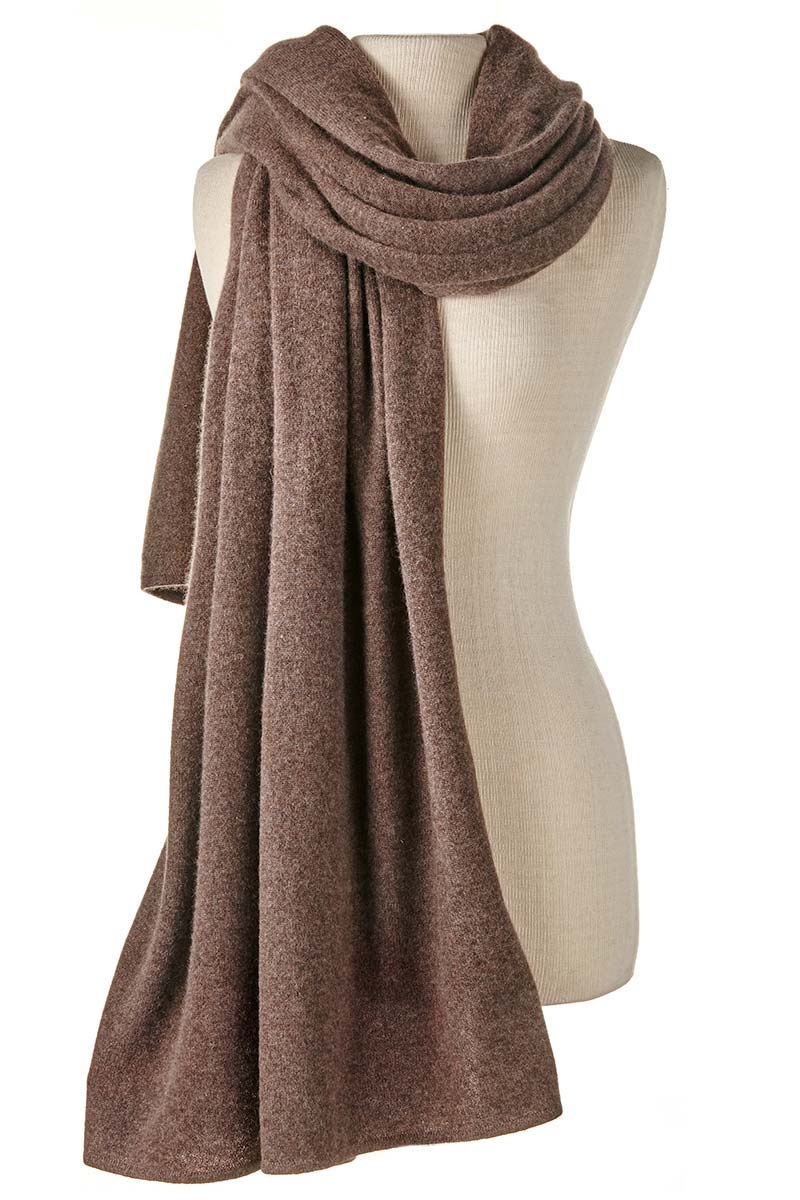 Alpine Cashmere's Luxurious Chunky Travel Wrap in Java Brown