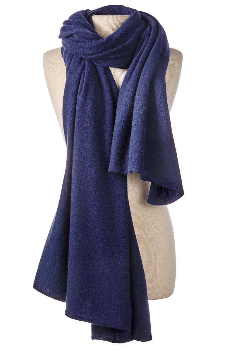 Alpine Cashmere's Luxurious Chunky Travel Wrap in Navy Blue