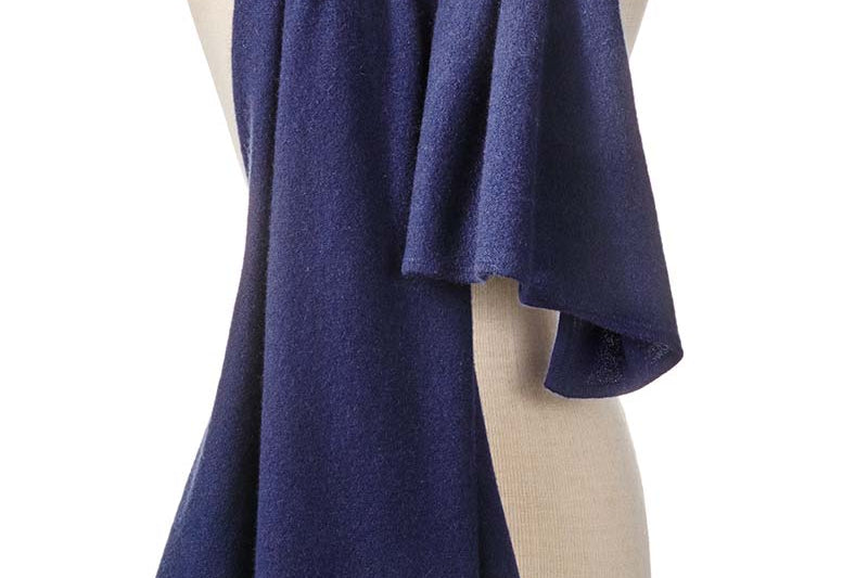Alpine Cashmere's Luxurious Chunky Travel Wrap in Navy Blue