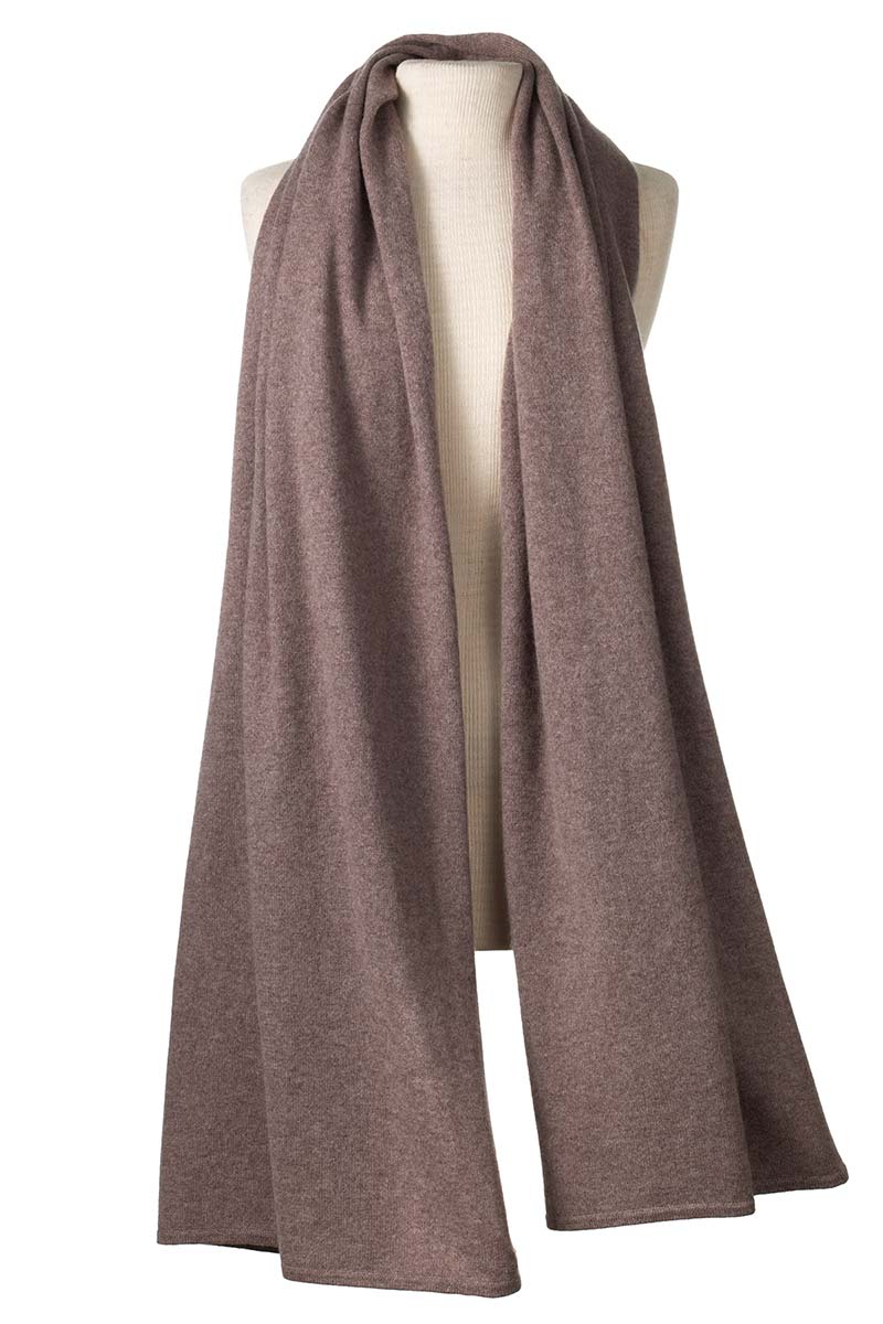 Alpine Cashmere's Luxurious Chunky Travel Wrap in Nutmeg Brown