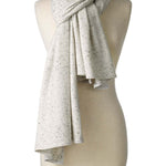 Alpine Cashmere's Luxurious Chunky Travel Wrap in Salt and Pepper Ivory Wrap Speckled with Black