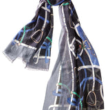 Alpine Cashmere Featherweight Printed Cashmere Verona Scarf in Black