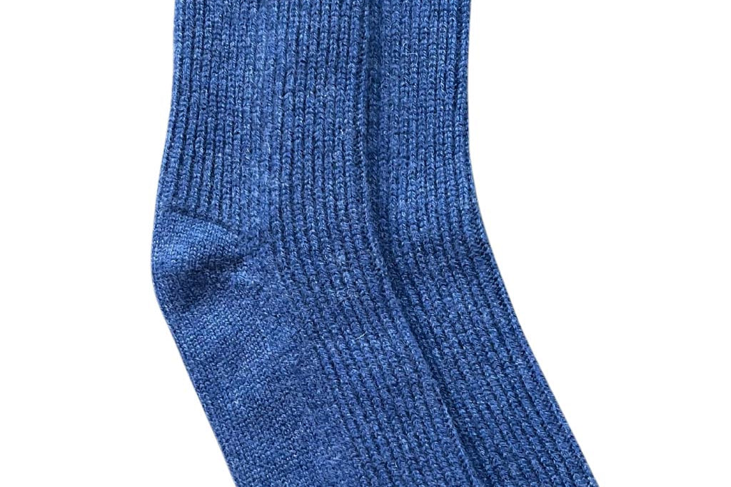 Alpine Cashmere Women's Cashmere Bed Socks in Indigo Blue