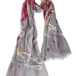 Alpine Cashmere's Featherweight Cheval Scarf in Cranberry