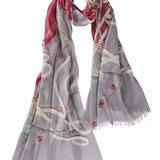 Alpine Cashmere's Featherweight Cheval Scarf in Cranberry