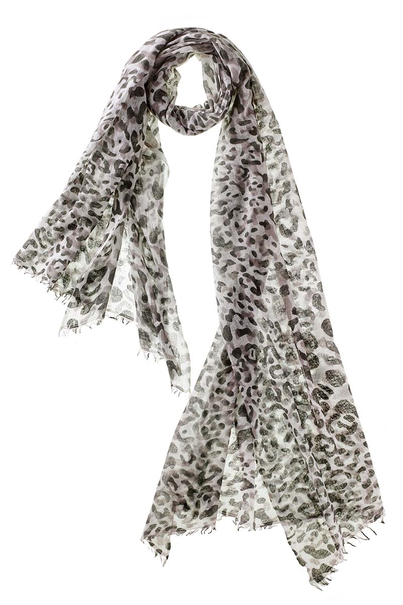 Alpine Cashmere's Leopard Scarf in Olive