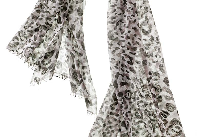 Alpine Cashmere's Leopard Scarf in Olive