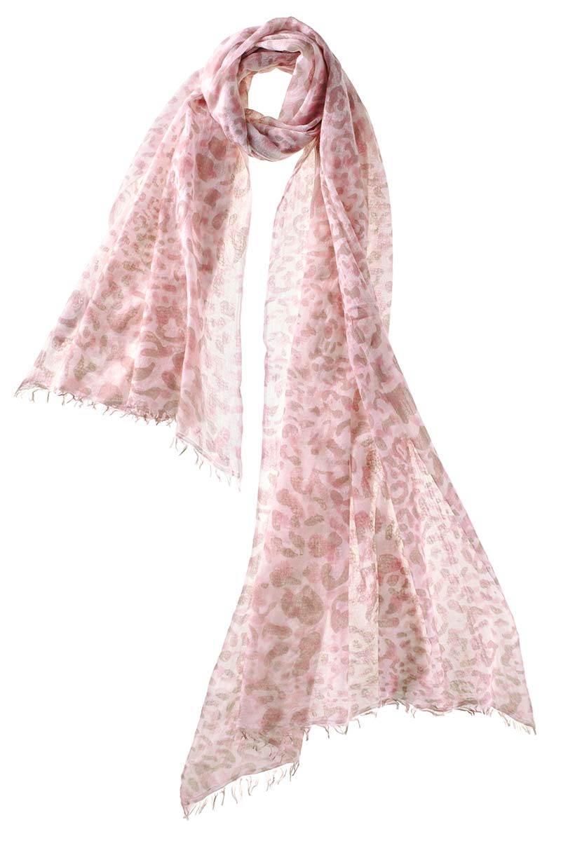 Alpine Cashmere's Leopard Scarf in Pink