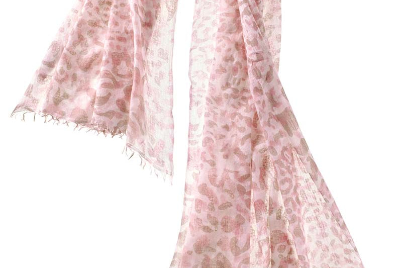 Alpine Cashmere's Leopard Scarf in Pink