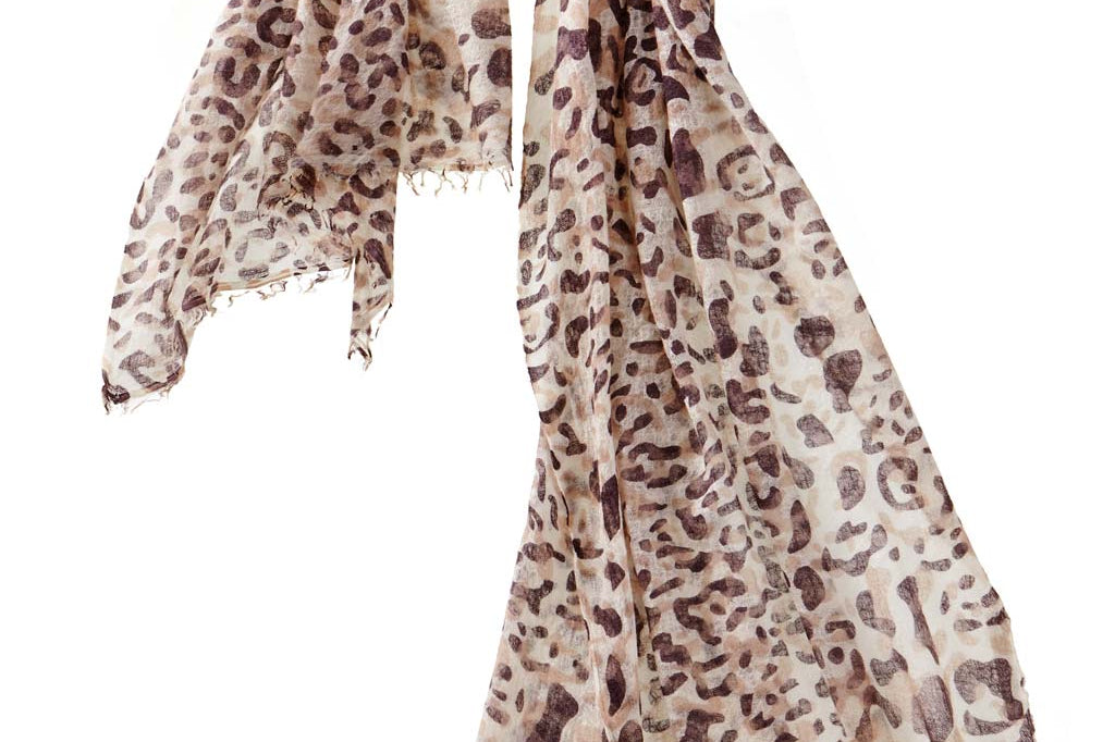 Alpine Cashmere's Leopard Scarf in Malt