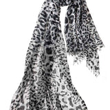 Alpine Cashmere's Leopard Scarf in Graphite