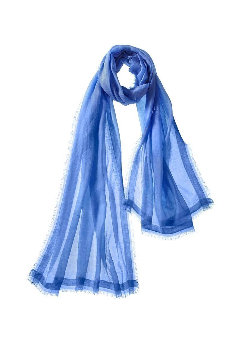 Alpine Cashmere Featherweight Finezza Scarf in Azure Blue